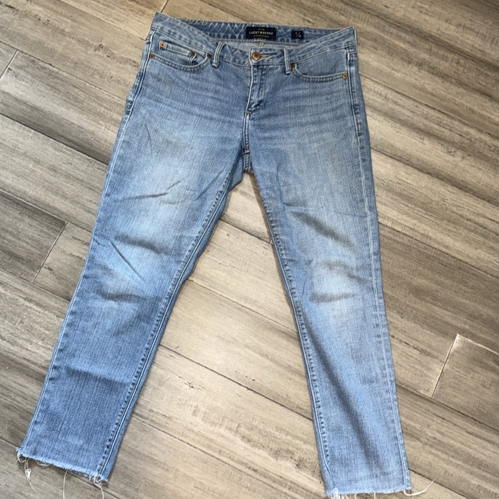 Size 6 / 28 Lucky Brand Lolita Skinny Cut Off Denim Jeans - Picture 4 of 7
